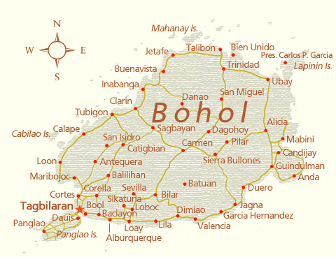 Overview map of Bohol