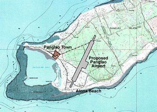 Location of the proposed airport on map