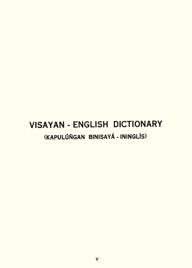 Visayan-English Dictionary, page 