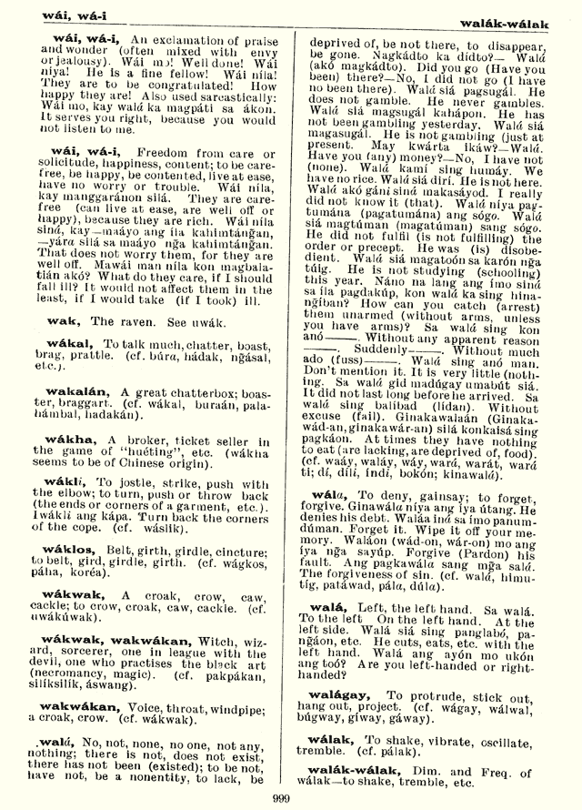 Visayan-English Dictionary, page 999