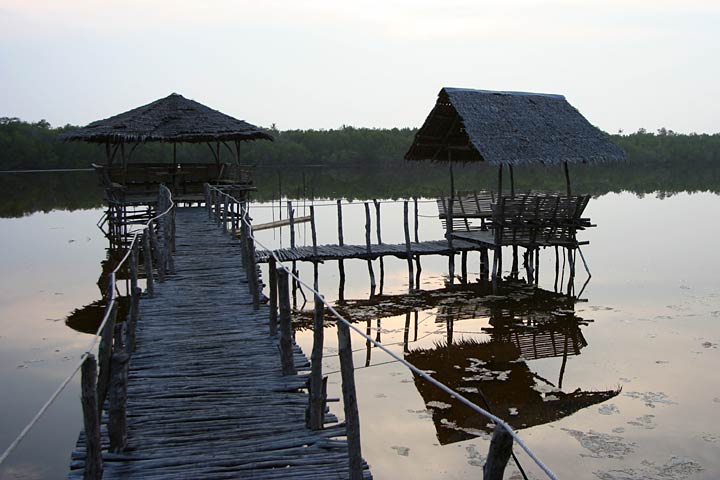 Huts on the Island Lake, Cabilao Island